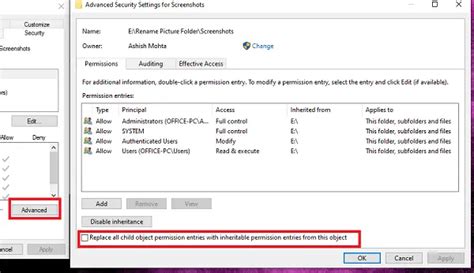 How To Change Folder and Subfolder Permissions In .